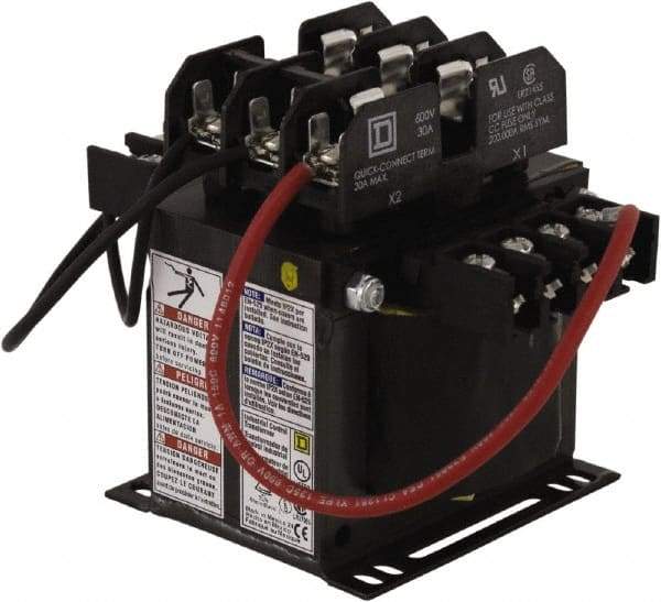 Square D - 1 Phase, 250 VA, Top Mount Fuse Block Control Transformer - 5-1/4 Inch Deep - All Tool & Supply