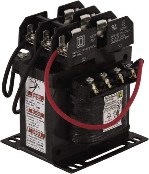 Square D - 200 VA, Top Mount Fuse Block Control Transformer - 3.59 Inch Deep - All Tool & Supply