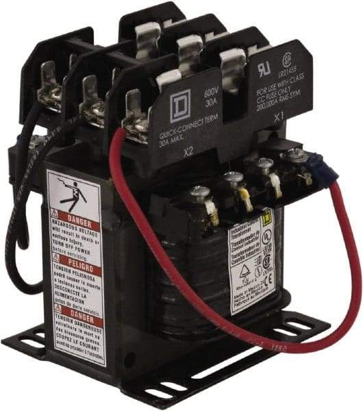 Square D - 1 Phase, 100 VA, Top Mount Fuse Block Control Transformer - 131°F Temp Rise - All Tool & Supply