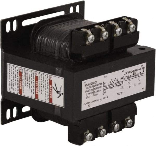 Square D - 1 Phase, 200 VA, Control Transformer - 131°F Temp Rise - All Tool & Supply