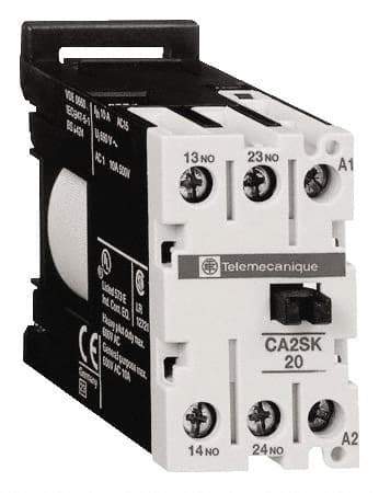 Schneider Electric - NC/NO, 120 VAC at 50/60 Hz Control Relay - DIN Rail Mount - All Tool & Supply