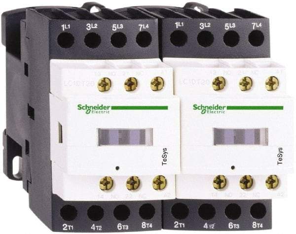 Schneider Electric - 4 Pole, 24 Coil VDC, 25 Amp at 440 VAC, Reversible IEC Contactor - Bureau Veritas, CCC, CSA, CSA C22.2 No. 14, DNV, EN/IEC 60947-4-1, EN/IEC 60947-5-1, GL, GOST, LROS, RINA, RoHS Compliant, UL 508, UL Listed - All Tool & Supply