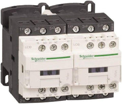 Schneider Electric - 3 Pole, 220 Coil VAC at 50/60 Hz, 12 Amp at 440 VAC, Reversible IEC Contactor - 1 Phase hp: 1 at 115 VAC, 2 at 230/240 VAC, 3 Phase hp: 10 at 575/600 VAC, 3 at 200/208 VAC, 3 at 230/240 VAC, 7.5 at 460/480 VAC - All Tool & Supply