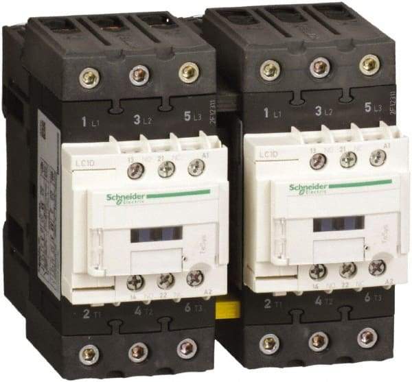 Schneider Electric - 3 Pole, 24 Coil VAC at 50/60 Hz, 500 Amp at 440 VAC, Reversible IEC Contactor - 1 Phase hp: 3 at 115 VAC, 7.5 at 230/240 VAC, 3 Phase hp: 15 at 200/208 VAC, 15 at 230/240 VAC, 40 at 460/480 VAC, 40 at 575/600 VAC - All Tool & Supply