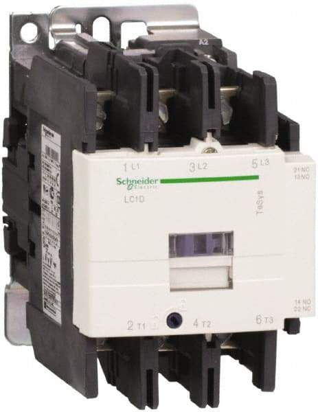 Schneider Electric - 3 Pole, 120 Coil VAC at 50/60 Hz, 80 Amp at 440 VAC, Nonreversible IEC Contactor - Bureau Veritas, CCC, CSA, CSA C22.2 No. 14, DNV, EN/IEC 60947-4-1, EN/IEC 60947-5-1, GL, GOST, LROS, RINA, RoHS Compliant, UL 508, UL Listed - All Tool & Supply