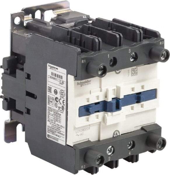 Schneider Electric - 4 Pole, 120 Coil VAC at 60 Hz, 125 Amp at 440 VAC, Nonreversible IEC Contactor - Bureau Veritas, CCC, CSA, CSA C22.2 No. 14, DNV, EN/IEC 60947-4-1, EN/IEC 60947-5-1, GL, GOST, LROS, RINA, RoHS Compliant, UL 508, UL Listed - All Tool & Supply