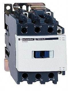 Schneider Electric - 3 Pole, 24 Coil VDC, 50 Amp at 440 VAC and 80 Amp at 440 VAC, Nonreversible IEC Contactor - 1 Phase hp: 3 at 115 VAC, 7.5 at 230/240 VAC, 3 Phase hp: 15 at 200/208 VAC, 15 at 230/240 VAC, 40 at 460/480 VAC, 40 at 575/600 VAC - All Tool & Supply