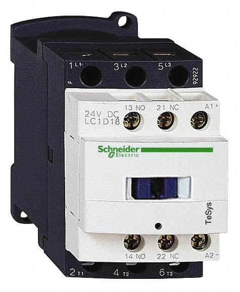 Schneider Electric - 3 Pole, 110 Coil VAC at 50/60 Hz, 18 Amp at 440 VAC and 32 Amp at 440 VAC, Nonreversible IEC Contactor - 1 Phase hp: 1 at 115 VAC, 3 at 230-240 VAC, 3 Phase hp: 10 at 460/480 VAC, 15 at 575/600 VAC, 5 at 200/208 VAC, 5 at 230-240 VAC - All Tool & Supply