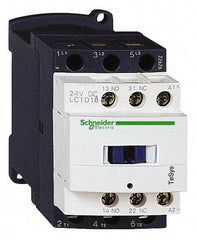 Schneider Electric - 3 Pole, 24 Coil VAC at 50/60 Hz, 18 Amp at 440 VAC and 32 Amp at 440 VAC, Nonreversible IEC Contactor - 1 Phase hp: 1 at 115 VAC, 3 at 230/240 VAC, 3 Phase hp: 10 at 460/480 VAC, 15 at 575/600 VAC, 5 at 200/208 VAC, 5 at 230/240 VAC - All Tool & Supply