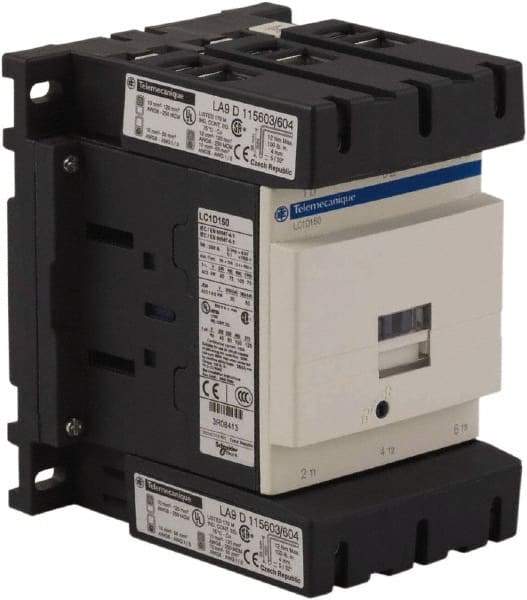 Schneider Electric - 3 Pole, 24 Coil VAC at 50/60 Hz, 150 Amp at 440 VAC, Nonreversible IEC Contactor - Bureau Veritas, CCC, CSA, CSA C22.2 No. 14, DNV, EN/IEC 60947-4-1, EN/IEC 60947-5-1, GL, GOST, LROS, RINA, RoHS Compliant, UL 508, UL Listed - All Tool & Supply