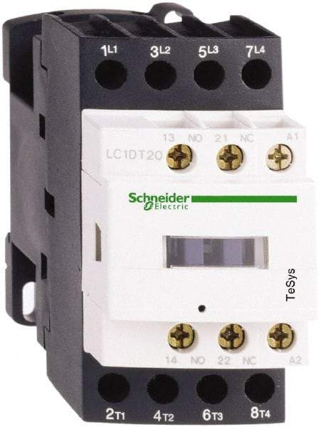 Schneider Electric - 4 Pole, 24 Coil VAC at 50/60 Hz, 32 Amp at 440 VAC, Nonreversible IEC Contactor - Bureau Veritas, CCC, CSA, CSA C22.2 No. 14, DNV, EN/IEC 60947-4-1, EN/IEC 60947-5-1, GL, GOST, LROS, RINA, UL 508, UL Listed - All Tool & Supply