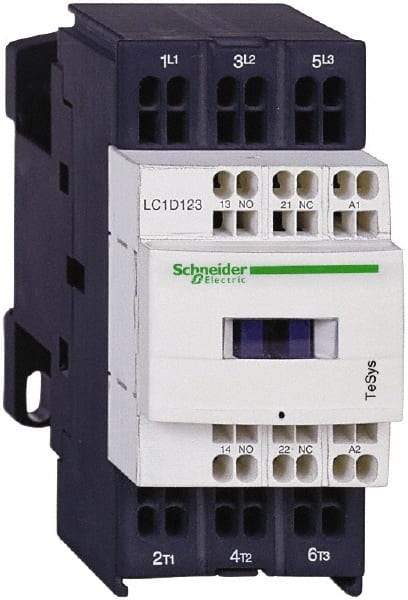 Schneider Electric - 3 Pole, 120 Coil VAC at 50/60 Hz, 16 Amp at 440 VAC and 9 Amp at 440 VAC, Nonreversible IEC Contactor - 1 Phase hp: 0.5 at 115 VAC, 1 at 230/240 VAC, 3 Phase hp: 2 at 200/208 VAC, 2 at 230/240 VAC, 5 at 460/480 VAC, 7.5 at 575/600 VAC - All Tool & Supply