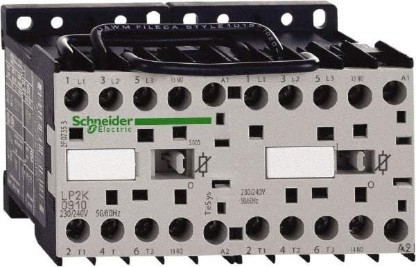 Schneider Electric - 3 Pole, 24 Coil VDC, 6 Amp at 440 VAC, Reversible IEC Contactor - BS 5424, CSA, IEC 60947, NF C 63-110, RoHS Compliant, UL Listed, VDE 0660 - All Tool & Supply