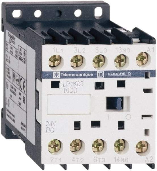 Schneider Electric - 3 Pole, 24 Coil VDC, 16 Amp at 690 VAC, 20 Amp at 440 VAC and 9 Amp at 440 VAC, Nonreversible IEC Contactor - BS 5424, CSA, IEC 60947, NF C 63-110, RoHS Compliant, UL Listed, VDE 0660 - All Tool & Supply