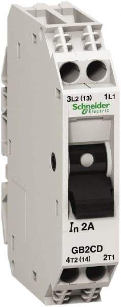 Schneider Electric - 16 Amp, 1 Pole, Backplate, Clip, DIN Rail Mount Circuit Protector - Thermal Magnetic Trip, Multiple Breaking Capacity Ratings, 67mm Deep x 74mm High x 15mm Wide - All Tool & Supply