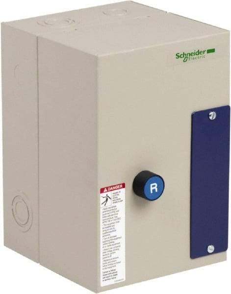 Schneider Electric - 3 Pole, 12 Amp, 120 Coil VAC, Nonreversible Enclosed IEC Motor Starter - 1 Phase Hp: 0.5 at 120 VAC, 2 at 240 VAC, 3 Phase Hp: 10 at 575 VAC, 3 at 208 VAC, 3 at 230 VAC, 7.5 at 460 VAC - All Tool & Supply