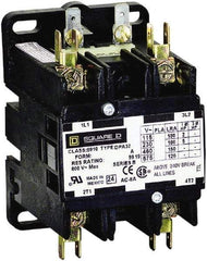 Square D - 2 Pole, 40 Amp Inductive Load, 110 Coil VAC at 50 Hz and 120 Coil VAC at 60 Hz, Definite Purpose Contactor - Phase 1 Hp:  3 at 115 VAC, 7.5 at 230 VAC, 50 Amp Resistive Rating, CE, CSA, UL Listed - All Tool & Supply