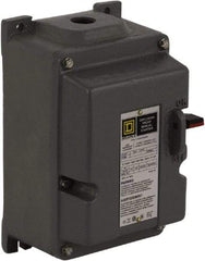 Square D - 3 Poles, 27 Amp, M-1 NEMA, Enclosed Pushbutton Manual Motor Starter - 10 hp at 380 to 575 VAC & 7-1/2 hp at 200 to 230 VAC, CSA, NEMA 7/9 & UL Listed - All Tool & Supply