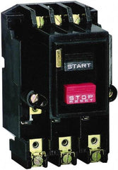 Square D - 3 Poles, 27 Amp, M-1 NEMA, Open Pushbutton Manual Motor Starter - 10 hp at 380 to 575 VAC & 7-1/2 hp at 200 to 230 VAC, CSA & UL Listed - All Tool & Supply