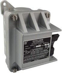 Square D - 3 Poles, 30 Amp, NEMA, Enclosed Toggle Manual Motor Starter - 1 hp at 90 VDC, 10 hp at 460 VAC, 10 hp at 575 VAC, 1-1/2 hp at 230 VDC, 2 hp at 115 VAC, 2 hp at 115 VDC & 7-1/2 hp at 230 VAC, CE, CSA, NEMA 3R/7/9 & UL Listed - All Tool & Supply