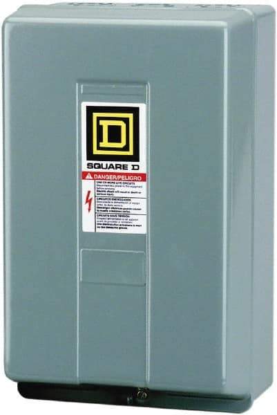 Square D - 1 NEMA Rated, 4 Pole, Electrically Held Lighting Contactor - 20 A (Tungsten), 30 A (Fluorescent), 208 VAC at 60 Hz, 4NO Contact Configuration - All Tool & Supply