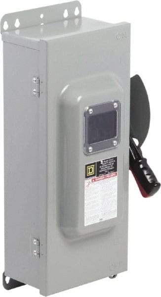 Square D - 100 Amp, 600 VAC/VDC, 3 Pole Nonfused Safety Switch - NEMA 12 & 3R, 40 hp at 600 VAC, 50 hp at 600 VDC (Single Phase), 100 hp at 600 VAC, 50 hp at 600 VDC (Triple Phase) - All Tool & Supply