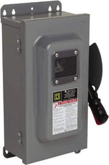 Square D - 60 Amp, 600 VAC/VDC, 3 Pole Nonfused Safety Switch - NEMA 12 & 3R, 30 hp at 600 VAC (Single Phase), 60 hp at 600 VAC, 30 hp at 600 VDC (Triple Phase) - All Tool & Supply