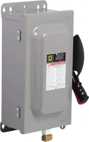 Square D - 60 Amp, 600 VAC/VDC, 3 Pole Nonfused Safety Switch - NEMA 12 & 3R, 30 hp at 600 VAC (Single Phase), 60 hp at 600 VAC, 30 hp at 600 VDC (Triple Phase) - All Tool & Supply