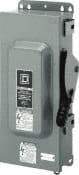 Square D - 100 Amp, 600 VAC/VDC, 3 Pole Fused Safety Switch - NEMA 12 & 3R, 30 hp at 480 VAC (Single Phase), 75 hp at 600 VAC, 50 hp at 600 VDC (Triple Phase), 3PST Contact Form - All Tool & Supply