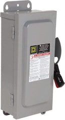 Square D - 30 Amp, 600 VAC/VDC, 3 Pole Fused Safety Switch - NEMA 12 & 3R, 7.5 hp at 480 VAC, 5 hp at 250 VDC (Single Phase), 20 hp at 600 VAC, 10 hp at 600 VDC (Triple Phase) - All Tool & Supply