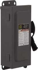 Square D - 30 Amp, 240 VAC, 250 VDC, 3 Pole Fused Safety Switch - NEMA 12, 3 hp at 240 VAC (Single Phase), 7.5 hp at 240 VAC, 5 hp hp at 250 VDC (Triple Phase), 3PST Contact Form - All Tool & Supply