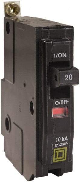 Square D - 20 Amp, 240 VAC, 1 Pole, Bolt On Miniature Circuit Breaker - 14-8 AWG - All Tool & Supply