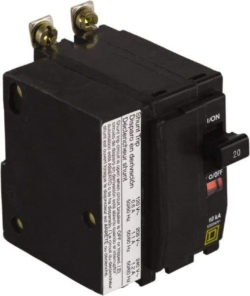 Square D - 20 Amp, 240 VAC, 2 Pole, Bolt On Miniature Circuit Breaker - 14-8 AWG - All Tool & Supply