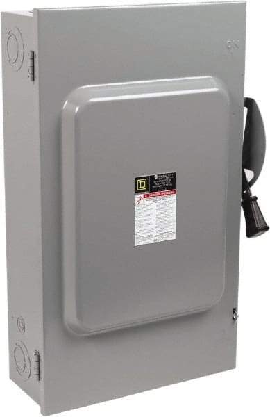 Square D - 200 Amp, 240 V, 3 Pole Nonfused Safety Switch - NEMA 1, 15 hp at 240 VAC (Single Phase), 60 hp at 240 VAC (Triple Phase), 3PST Contact Form - All Tool & Supply