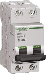 Schneider Electric - 1 Amp, 2 Pole, DIN Rail Mount Standard Circuit Breaker - Multiple Breaking Capacity Ratings, 14-4 (Copper) AWG, 3 Inch Deep x 3.19 Inch High x 1.42 Inch Wide - All Tool & Supply