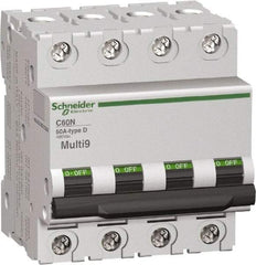 Schneider Electric - 16 Amp, 480Y/277 V, 4 Pole, DIN Rail Mount Miniature Circuit Breaker - Thermal Magnetic Trip - All Tool & Supply