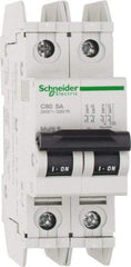 Schneider Electric - 5 Amp, 125 VDC, 240 VAC, 60 VDC, 1 Pole, DIN Rail Mount, Fixed Mount Miniature Circuit Breaker - Thermal Magnetic Trip, Multiple Breaking Capacity Ratings, 73mm Deep x 107mm High x 36mm Wide - All Tool & Supply