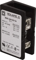 Square D - 1 Pole, 175 (Copper) Amp, Phenolic Power Distribution Block - 600 VAC, 1 Primary Connection - All Tool & Supply