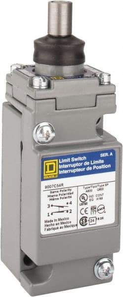 Square D - SPDT, NC/NO, 600 Volt Screw Terminal, Plunger Actuator, General Purpose Limit Switch - 1, 2, 4, 6, 12, 13, 6P NEMA Rating, IP67 IPR Rating - All Tool & Supply