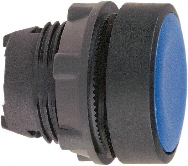 Schneider Electric - 22mm Mount Hole, Flush, Pushbutton Switch Only - Round, Blue Pushbutton, Nonilluminated, Momentary (MO) - All Tool & Supply