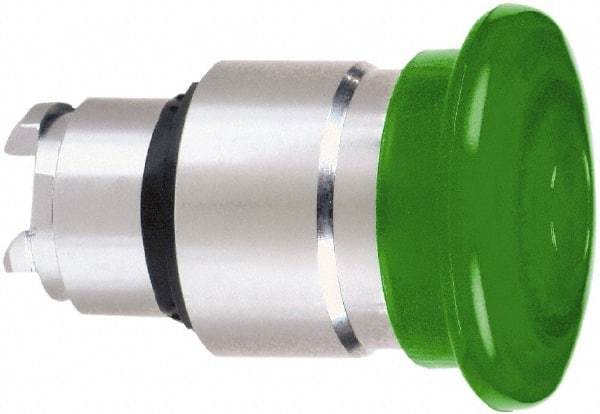 Schneider Electric - 22mm Mount Hole, Extended Mushroom Head, Pushbutton Switch Only - Round, Green Pushbutton, Nonilluminated, Momentary (MO) - All Tool & Supply