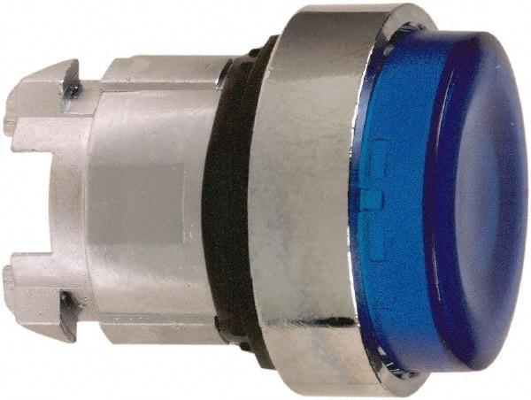 Schneider Electric - 22mm Mount Hole, Extended Straight, Pushbutton Switch Only - Round, Blue Pushbutton, Nonilluminated, Momentary (MO) - All Tool & Supply