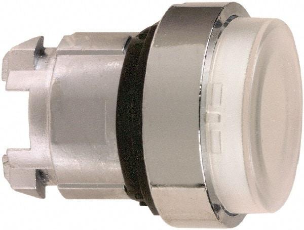 Schneider Electric - 22mm Mount Hole, Extended Straight, Pushbutton Switch Only - Round, White Pushbutton, Illuminated, Maintained (MA) - All Tool & Supply