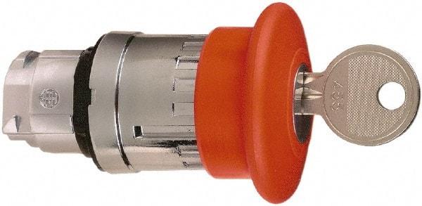 Schneider Electric - 22mm Mount Hole, Extended Mushroom Head, Pushbutton Switch Only - Round, Red Pushbutton, Maintained (MA), Momentary (MO) - All Tool & Supply