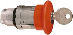 Schneider Electric - 22mm Mount Hole, Extended Mushroom Head, Pushbutton Switch Only - Round, Red Pushbutton, Maintained (MA), Momentary (MO) - All Tool & Supply