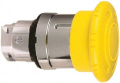 Schneider Electric - 22mm Mount Hole, Extended Mushroom Head, Pushbutton Switch Only - Round, Yellow Pushbutton, Nonilluminated, Maintained (MA) - All Tool & Supply