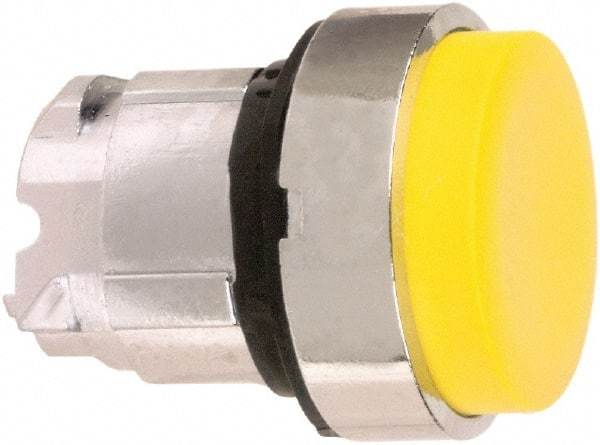 Schneider Electric - 22mm Mount Hole, Extended Straight, Pushbutton Switch Only - Round, Yellow Pushbutton, Maintained (MA) - All Tool & Supply