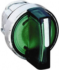 Schneider Electric - 22mm Mount Hole, 3 Position, Handle Operated, Selector Switch - Green, Momentary (MO), Illuminated, Shock, Vibration and Water Resistant - All Tool & Supply