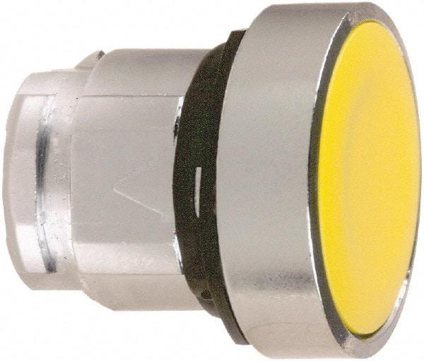 Schneider Electric - 22mm Mount Hole, Flush, Pushbutton Switch Only - Round, Yellow Pushbutton, Nonilluminated, Momentary (MO) - All Tool & Supply