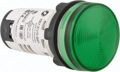 Schneider Electric - 24 V Green Lens LED Pilot Light - Round Lens, Screw Clamp Connector, 29mm Wide - All Tool & Supply